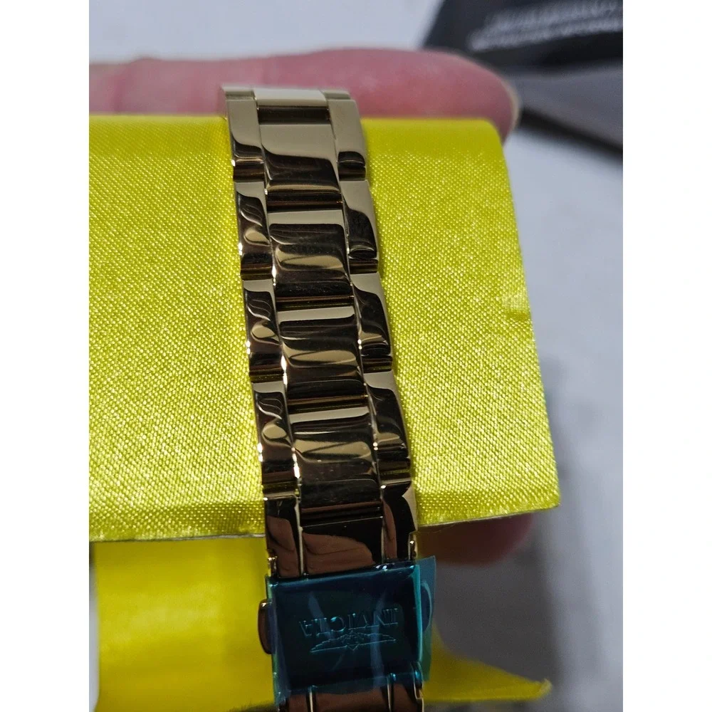 Invicta Wildflower 24537 Women's Gold Tone Blue Flower Dial Quartz Watch W Box